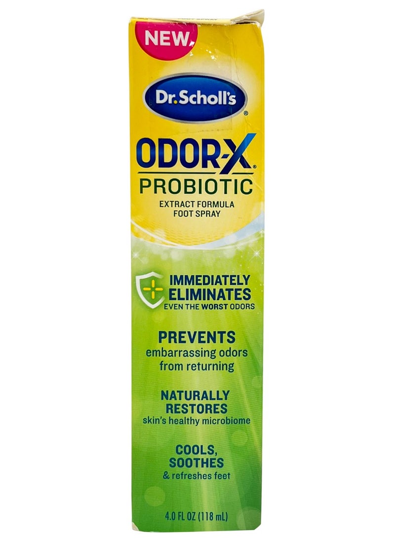 Dr. Scholl's Dr. Scholl's Probiotic Foot Spray 4oz Immediately Eliminates and Prevents Odors from Returning Shoe Deoderizer, 4 Ounce 