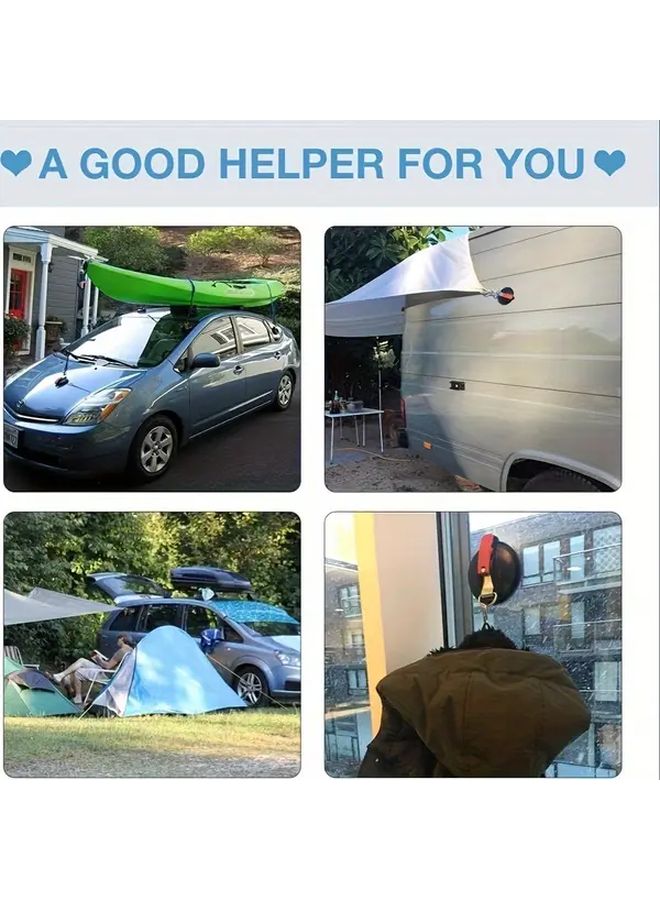 2 Pack Black Heavy Duty Suction Cup Hooks Strong Adhesion for Car RV Boat Window - Image 3