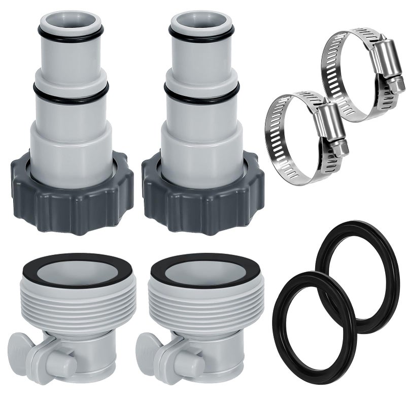 Svepndic Svepndic Pool Hose Adapter Kit,2 Types Pool Pump Hose Connector for 1.5 & 1.25 In Hoses,Hose Conversion Adapters with  - Image 1