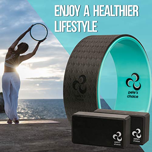 pete's choice Yoga Wheel with Beginners Guide & Yoga Strap - Back Pain and Tension Relief. Comfy Roller for Stretching, Increase Flexibility. Home Exercise Kit. Ideal for Women Yogis. Improve your Posture. - Image 5