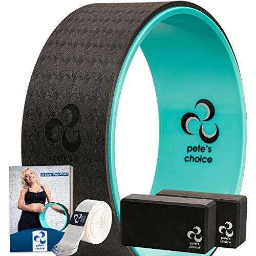 pete's choice Yoga Wheel with Beginners Guide & Yoga Strap - Back Pain and Tension Relief. Comfy Roller for Stretching, Increase Flexibility. Home Exercise Kit. Ideal for Women Yogis. Improve your Posture. - Image 1