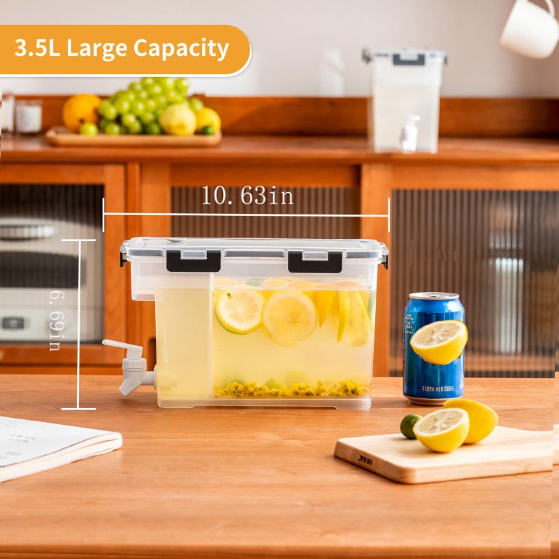 Lingerlanden Cold Kettle with Faucet, 3.5L Refrigerator Juice Water Pitcher, Home Plastic Beverage Dispenser, Filter Drink Container for Home, Kitchen, Camping, Party - Image 3