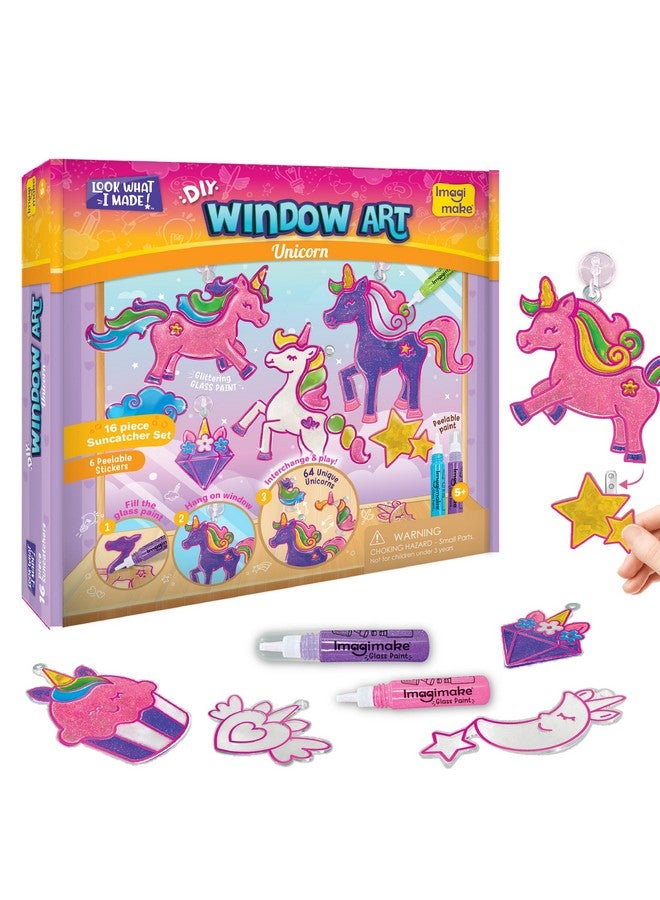 Imagimake Window Art Unicorn | Glass Painting Kit | Art And Craft Kit For Girls 6-8 | Toys For Girls | Sun Catcher Kit | Unicorn Gifts For Girls Age 6-8 | Birthday Gift For Girls 5+ Years, Multicolor - Image 1