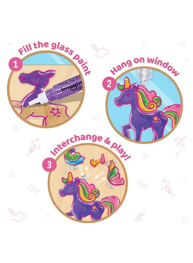 Imagimake Window Art Unicorn | Glass Painting Kit | Art And Craft Kit For Girls 6-8 | Toys For Girls | Sun Catcher Kit | Unicorn Gifts For Girls Age 6-8 | Birthday Gift For Girls 5+ Years, Multicolor - Image 3