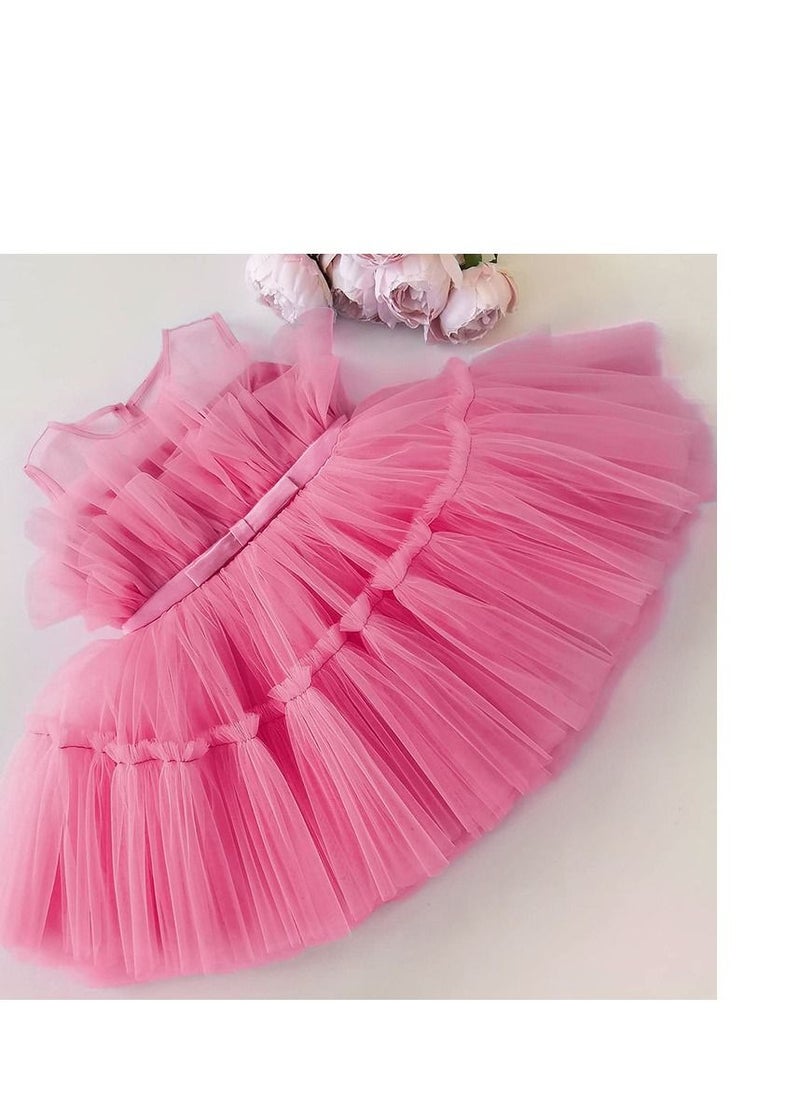 Loquat Fashionable Cute Girls Dresses Pink 
