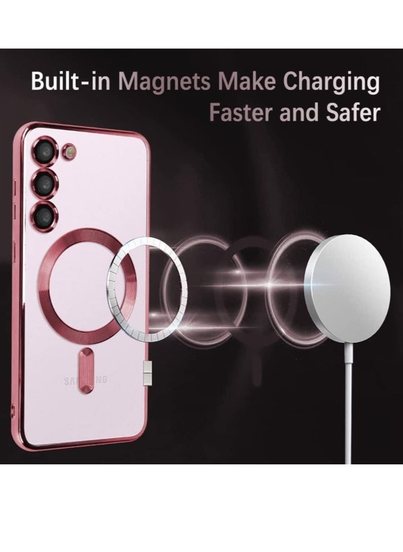 Raxoom Magnetic Clear Case for Samsung Galaxy S23 with Camera Lens Protector Magsafe Compatible Electroplated Soft TPU Shockproof Anti-Scratch Phone Case - Image 2