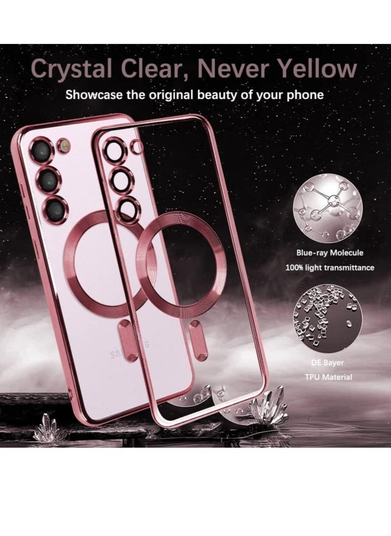 Raxoom Magnetic Clear Case for Samsung Galaxy S23 with Camera Lens Protector Magsafe Compatible Electroplated Soft TPU Shockproof Anti-Scratch Phone Case - Image 4