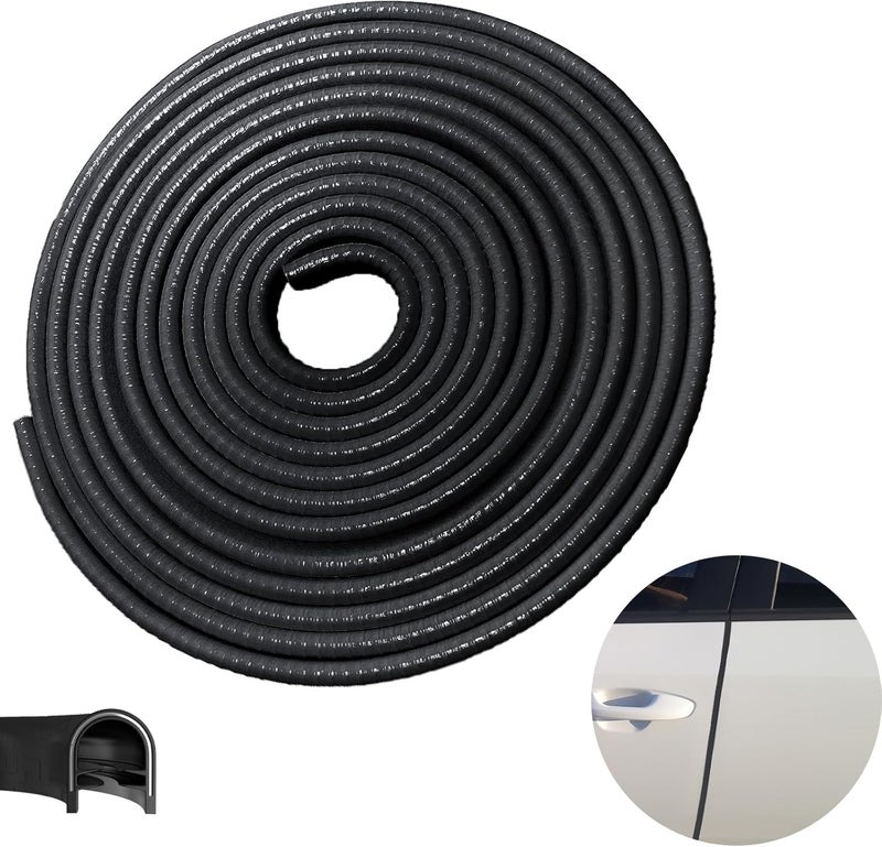 ecocstm Car Door Edge Guards, 32.8Ft(10m) Car Door Protector Edge Guards Rubber Seal, Door Edge Trim U Shape Edge Protector for Cars Trucks Suvs(Black) - Image 1