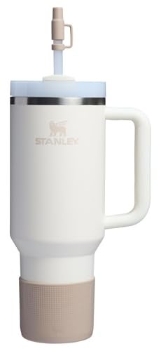 STANLEY Quencher Boot and Straw Cover Cap | Anti-Slip Silicone Protector for 40 oz Tumbler with Handle | Accessory Set for Stainless Steel Drinking Cup | BPA-Free | Sand - Image 3
