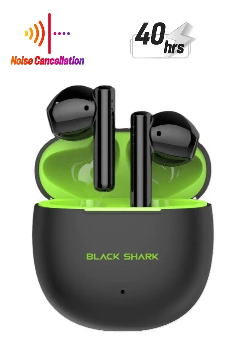 BLACK SHARK - Black Shark Lucifer T9 With Low-Latency Gaming Mode, In-ear & Comfort Fit, Active Noise Cancellation and 40 Hours Battery Life, 5.3 Bluetooth - Green - Image 1