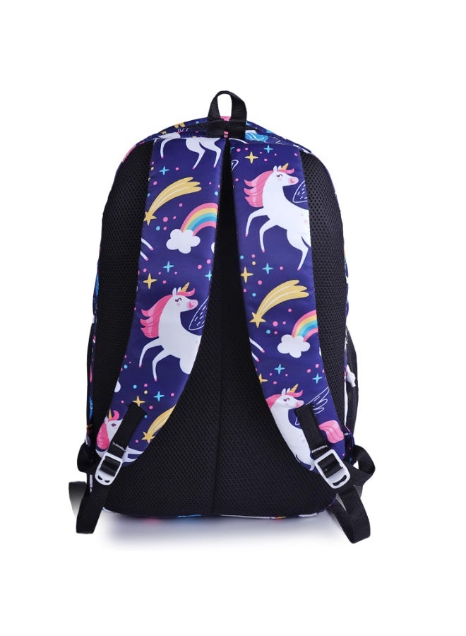 هاف مون Half Moon Spring 35L School Bags For Boys/School Bag For Girls | 4 Compartment Backpack For Men & Women | Water Resistant | 5 Zips Stylish And Trendy College Bag For Unisex (Navy Blue) - Image 4