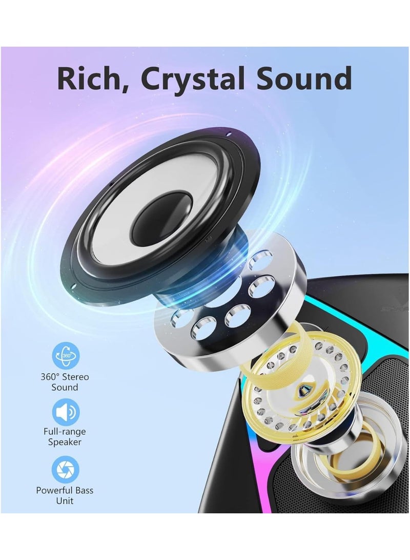 XTRIKE ME SK610 2.1 Stereo Wired Gaming Speakers with Subwoofer, RGB Lights Stereo Bass 11W - Rainbow LED Lighting - Easy accessible volume knob - Black - Image 3