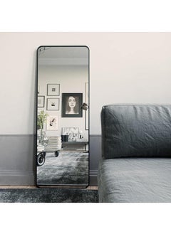 Generic Full Length Mirror Aluminum Alloy Large Standing Vanity Mirror Bedroom Dressing Room Hanging Against Wall Mirror With Stand-Black 155*45CM  - Image 3