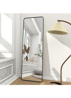 Generic Full Length Mirror Aluminum Alloy Large Standing Vanity Mirror Bedroom Dressing Room Hanging Against Wall Mirror With Stand-Black 155*45CM  - Image 2