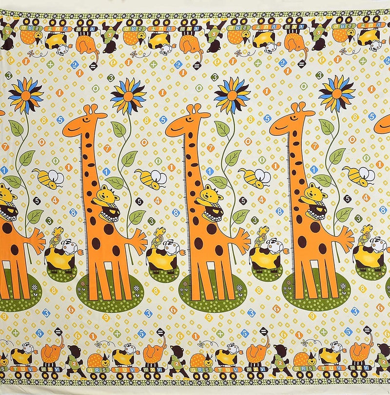 Filymore 8 Pieces Giraffe Diwan Set for Kids Room Made with Pure Microfiber Package Contains One Single Bedsheet, 5 Cushions Covers and 2 Bolster Covers (Colour -Yellow) - Image 3