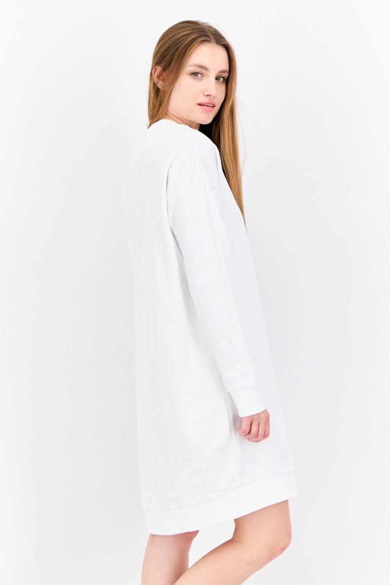 Lyle & Scott Women Brand Logo Mini Dress, White - Image 3