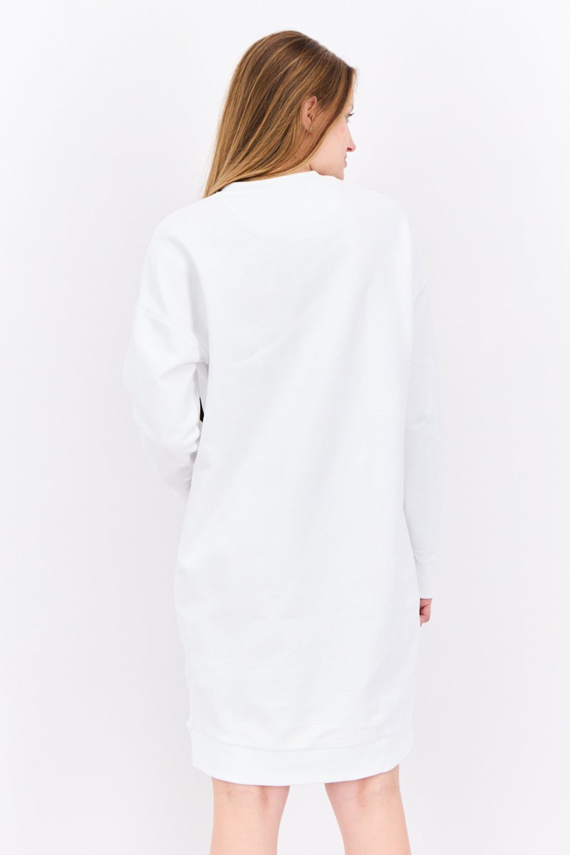 Lyle & Scott Women Brand Logo Mini Dress, White - Image 4