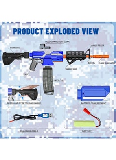 Garlo Toy Gun for Automatic Sniper Rifle, 3 Modes Burst Electric Toy Foam Blaster with 120 Bullets, 2 Magazines, Motorized Toys for 6-12 Year Old Boys, Birthday Gifts for Kids Age 6+  - Image 5