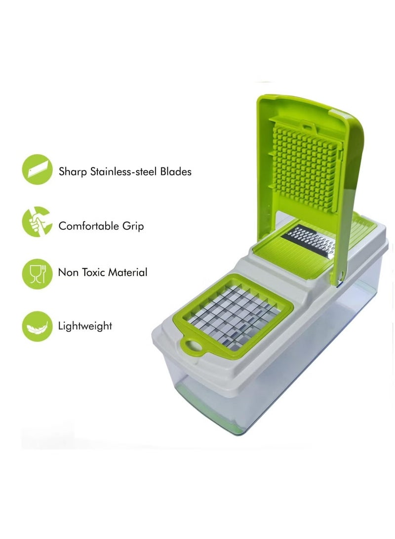 راكسوم قطاعة خضروات، قطاعة طعام احترافية 12 في 1، قطاعة سلطات متعددة، قطاعة شرائح خضروات، محضر طعام، قطاعة خضروات، أجاد، بشر، قطاعة شرائح أصابع، صانع سلطة، - Image 2