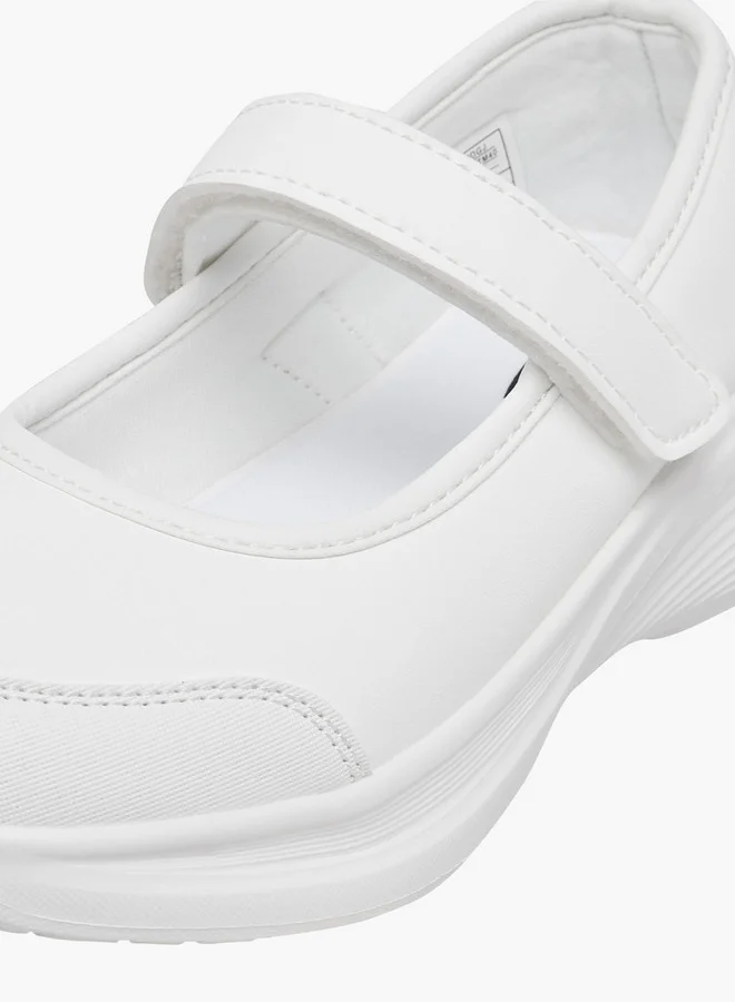 Dash Girls Solid School Shoes with Hook and Loop Closure