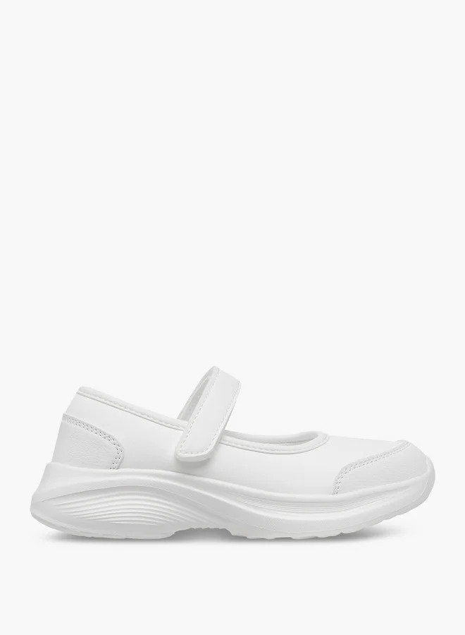 Dash Girls Solid School Shoes with Hook and Loop Closure