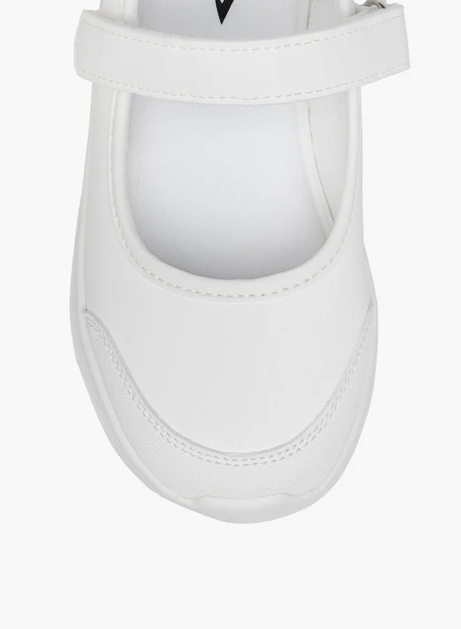 Dash Girls Solid School Shoes with Hook and Loop Closure