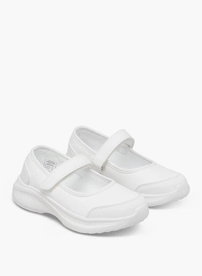 داش حذاء مدرسي بناتي بلون سادة مع إغلاق بشريط لاصق