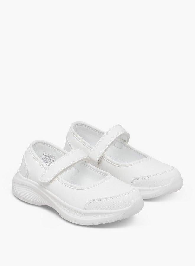 Dash Girls Solid School Shoes with Hook and Loop Closure - Image 3