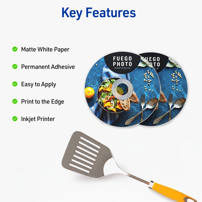 Avery Printable CD Labels, Matte White, Permanent Adhesive for Inkjet Printers, Includes 40 CD & 80 Spine Sticker Labels to Write On (8692) - Image 2