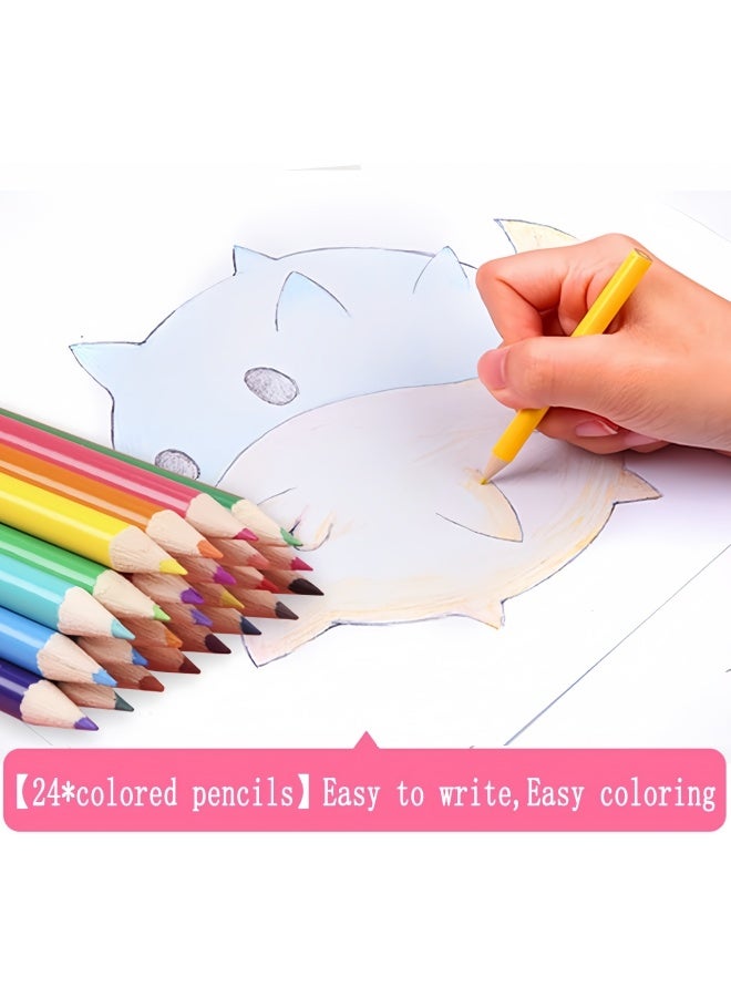 208pcs Professional Art Supplies - Oil Pastels, Colored Pencils, Markers, Drawing Tools in Ergonomic Holder Box for Young Artists, Creative Playset with Vibrant Colors, Art Supplies for Beginners|Vibrant Art Supplies|Durable Art Materials, Art Supplies for Beginners - Image 2