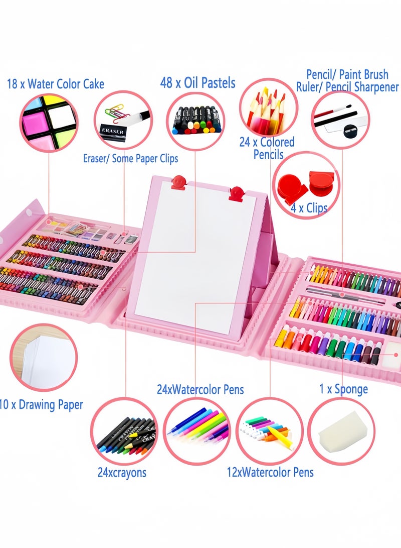 208pcs Professional Art Supplies - Oil Pastels, Colored Pencils, Markers, Drawing Tools in Ergonomic Holder Box for Young Artists, Creative Playset with Vibrant Colors, Art Supplies for Beginners|Vibrant Art Supplies|Durable Art Materials, Art Supplies for Beginners - Image 3