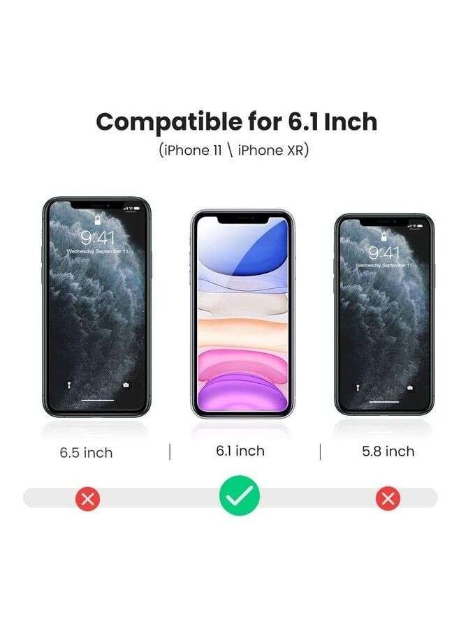 بورتوني قطعتان من واقي الشاشة الزجاجي المقوى لهاتف أبل آيفون 11 شفاف - Image 2