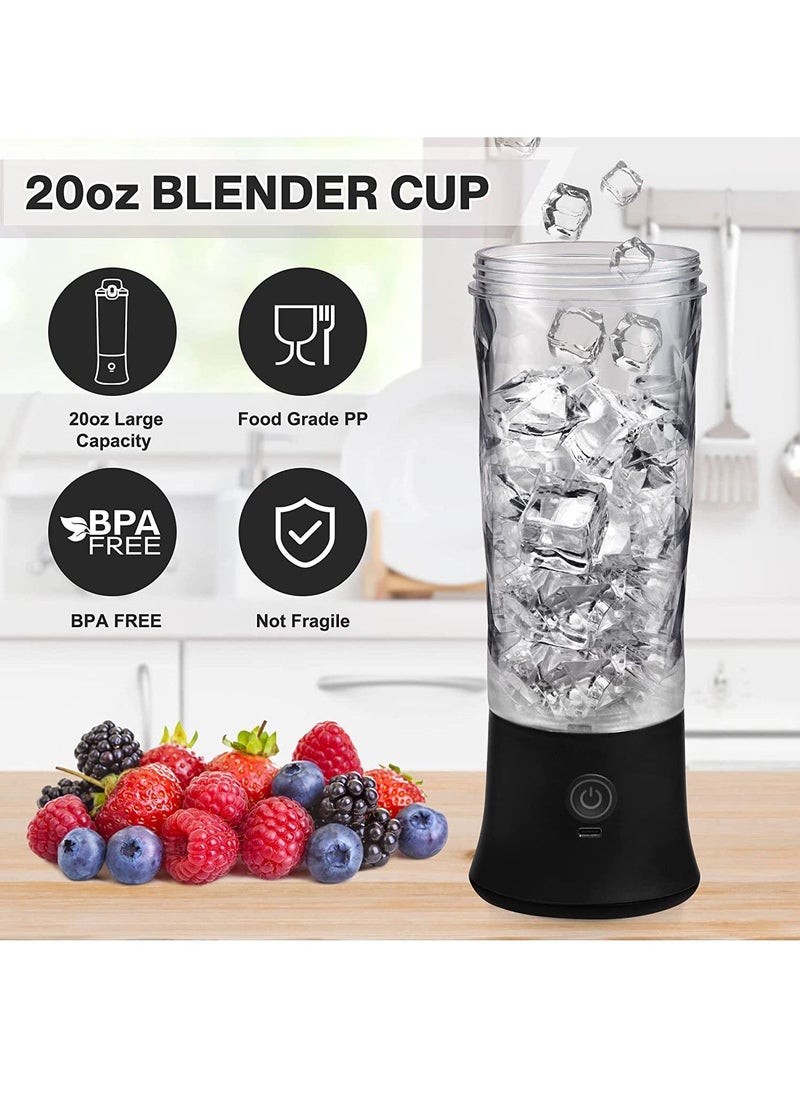 Generic Portable Blender Personal Size Blender for Shakes and Smoothies Blender with 6 Blades 20oz Mini Mixer Rechargeable for Kitchen Gym Travel Office  - Image 3