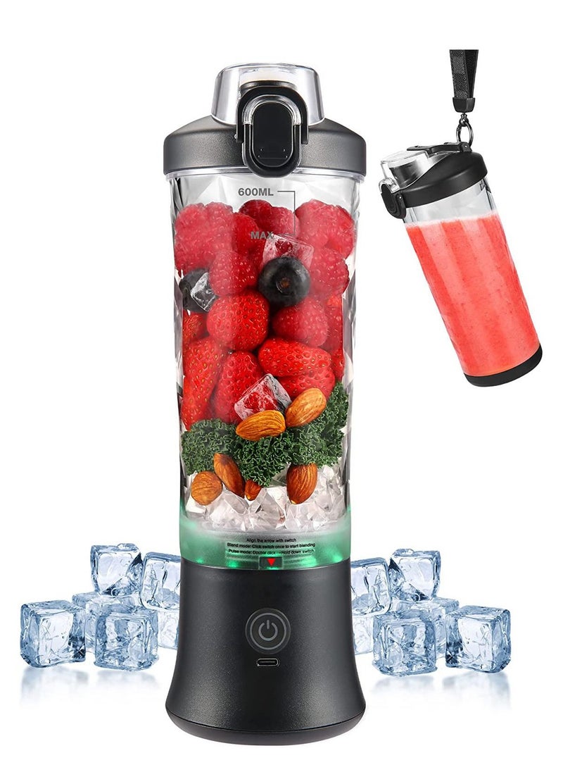 Generic Portable Blender Personal Size Blender for Shakes and Smoothies Blender with 6 Blades 20oz Mini Mixer Rechargeable for Kitchen Gym Travel Office  - Image 1