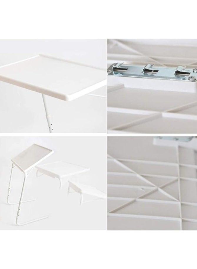 Table Mate, Multifunction TV Tray Table, Foldable TV Tray on Bed and Sofa, Comfortable Folding Table, with 6 Height and 4 Tilt Degree Adjustments,55-73CM