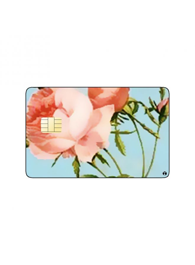 RKN PRINTED BANK CARD STICKER Beautiful Pink Flowers Drawing - Image 2