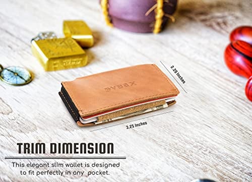 VBAX Slim Leather Wallet for Men & Women – Minimalist Front Pocket Credit Card Holder with Hidden Secret Pockets, Compact Design Fits 10 Cards & Cash – Premium Handcrafted Tan Leather Finish - Image 3