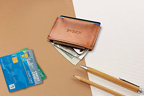 VBAX Slim Leather Wallet for Men & Women – Minimalist Front Pocket Credit Card Holder with Hidden Secret Pockets, Compact Design Fits 10 Cards & Cash – Premium Handcrafted Tan Leather Finish - Image 5