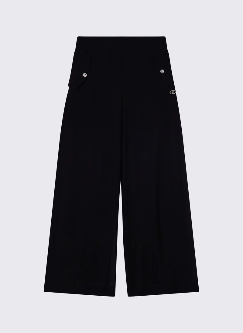 ليو جو Flared trousers with branded buttons