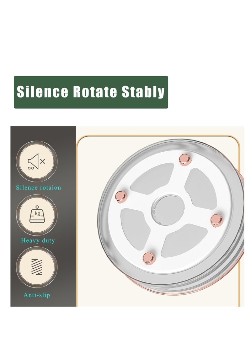 Excefore منظم لذيذ سوزان، 360 درجة لذيذ سوزان دوار للخزانة، رف توابل لذيذ سوزان دوار، مع قاعدة غير قابلة للانزلاق، للمطبخ، المخزن، الخزانة، المكياج - Image 3