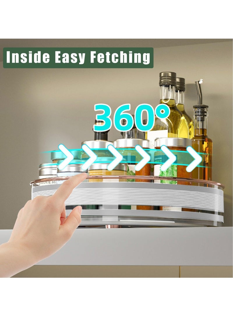 Excefore منظم لذيذ سوزان، 360 درجة لذيذ سوزان دوار للخزانة، رف توابل لذيذ سوزان دوار، مع قاعدة غير قابلة للانزلاق، للمطبخ، المخزن، الخزانة، المكياج - Image 4