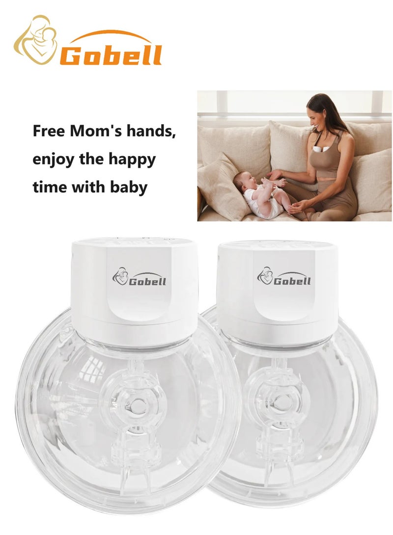 جوبل قطعتان من مضخة شفط الحليب القابلة للارتداء بتصميم خالٍ من الألم الكل في واحد مع أكياس تخزين الحليب - Image 2