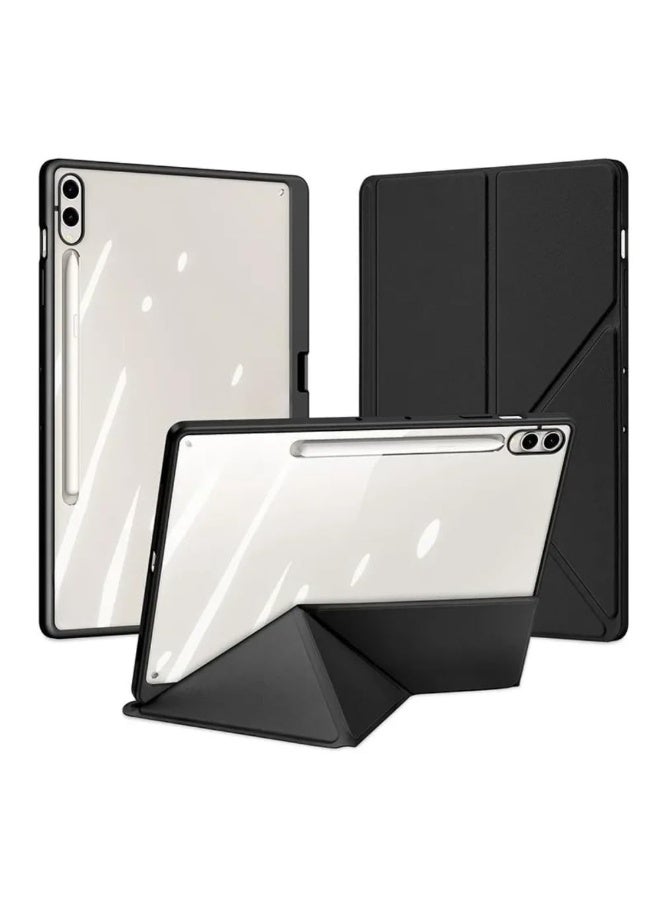 عام غطاء متوافق مع سامسونج جالاكسي تاب S11 الترا 14.6 بوصة 2025، غلاف ثلاثي الطي مغناطيسي بلوحة خلفية شفافة قابلة للطي مع فتحة قلم ووظيفة النوم/الاستيقاظ التلقائي. - Image 1