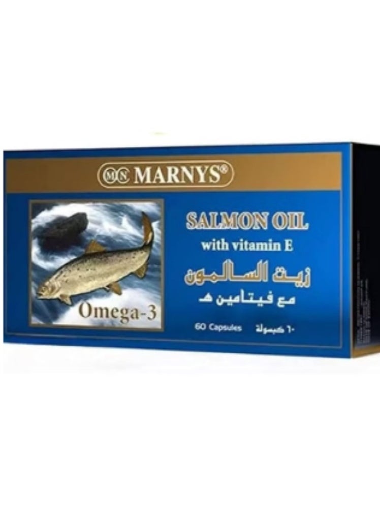 MARNYS Marnys Salmon Oil Omega 3 500 mg with Vitamin E 60 Capsules  - Image 1