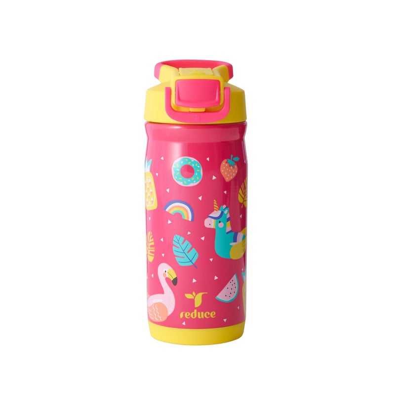 Reduce Hydrate Pro Kids 14oz Stainless Steel Insulated Water Bottle w/Straw â€“ Spill Proof Tumbler for Kids â€“ 30 Hour Cold Retention â€“ Dishwasher Safe Leak-Proof Design - Pool Party - Image 1
