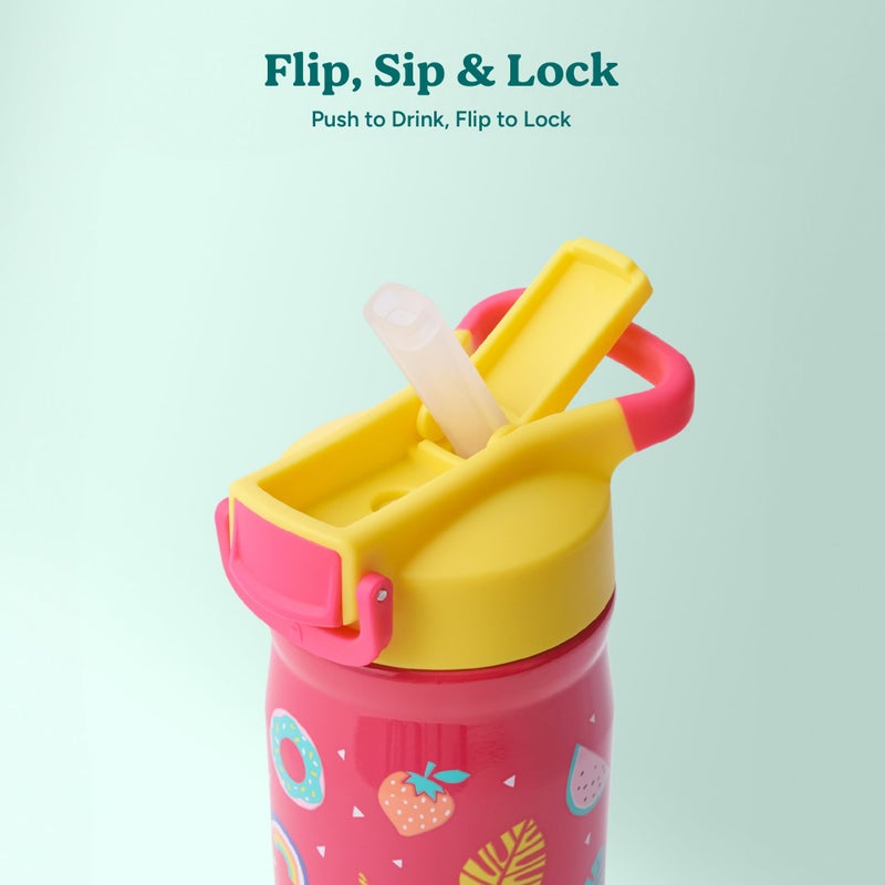 Reduce Hydrate Pro Kids 14oz Stainless Steel Insulated Water Bottle w/Straw â€“ Spill Proof Tumbler for Kids â€“ 30 Hour Cold Retention â€“ Dishwasher Safe Leak-Proof Design - Pool Party - Image 5