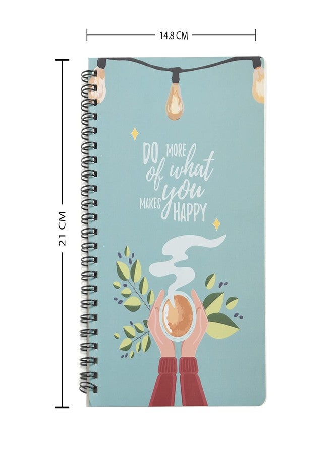 Papboo A5 Handy, DO More, Easy to Carry Spiral Wiro Notebook : 100 GSM Natural Shade Paper, Dot Grid, 120 Pages, Journal, Diary, Gift - Image 2