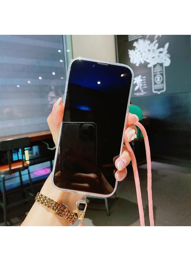 اس-توب جراب لهاتف iPhone 13 Pro Max من مادة TPU بنمط رخامي مجوف مع فتحة دقيقة وحزام للرقبة - Image 3