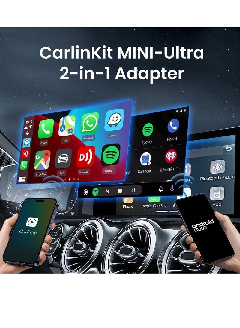 Carlinkit محول وايرلس CarPlay و Android Auto – محول USB 2 في 1 لأجهزة iPhone و Android - Image 2