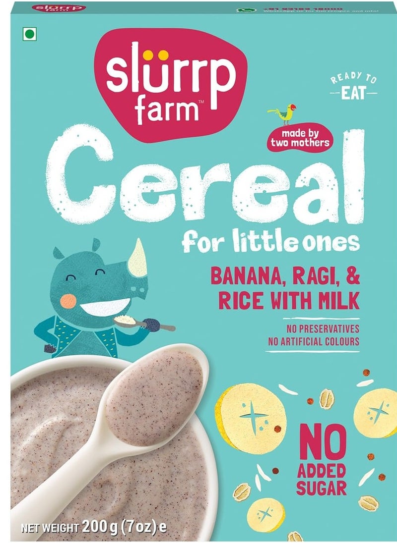 Slurrp Farm - Slurrp Farm Mildly Sweetened with Date Powder No Added Sugar Instant Cereal  Ragi  Rice and Banana with Milk   No Preservatives No Salt  Made with Multigrain Millets  200g - Image 1